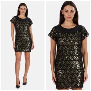 3.1 Phillip Lim Black Gold Lace Cocktail Dress